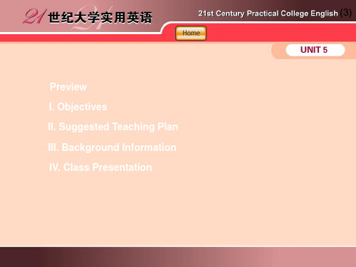 世纪大学实用英语综合教程第三册第五单元 213页PPT文档