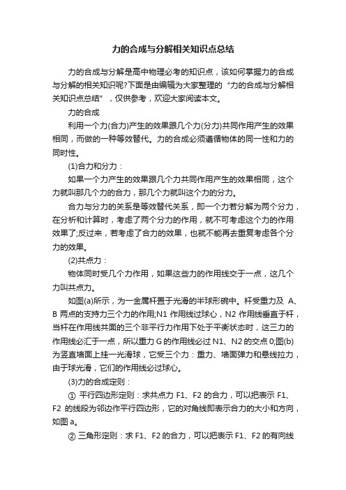 力的合成与分解相关知识点总结