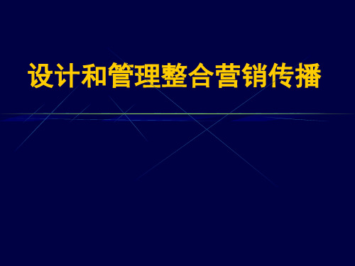 设计和管理整合营销传播-流程与方法