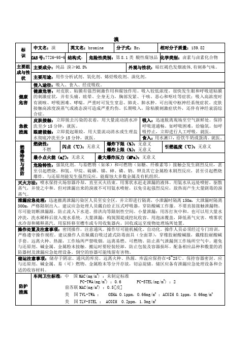 溴安全技术说明书(MSDS)