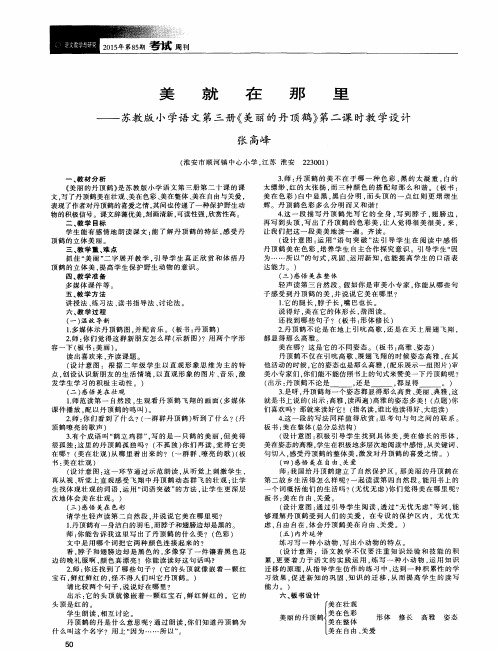 美就在那里——苏教版小学语文第三册《美丽的丹顶鹤》第二课时教学设计