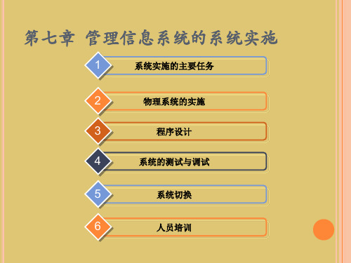 第七章 管理信息系统的系统实施 《管理信息系统》PPT课件