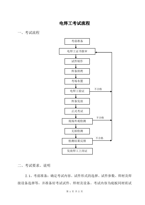 焊工考试流程