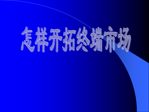 12、怎么开拓终端市场