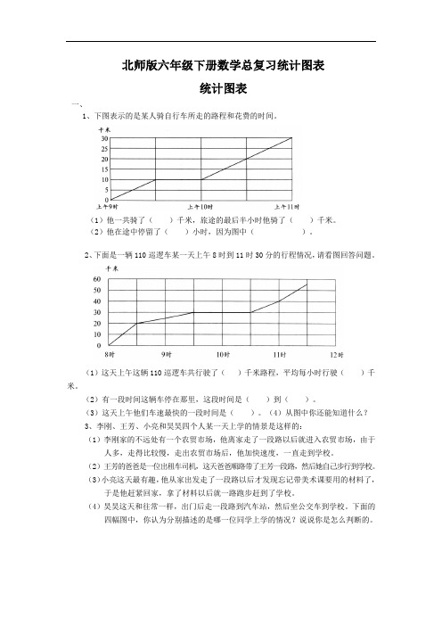 北师版六年级下册数学总复习统计图表