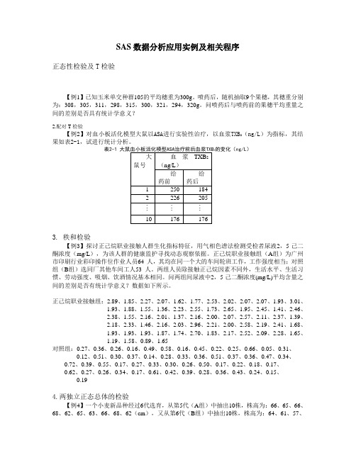 SAS数据分析应用实例及相关程序DOC