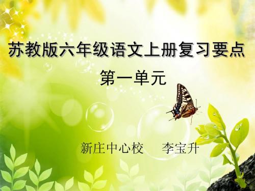 苏教版六年级语文上册第一单元复习要点