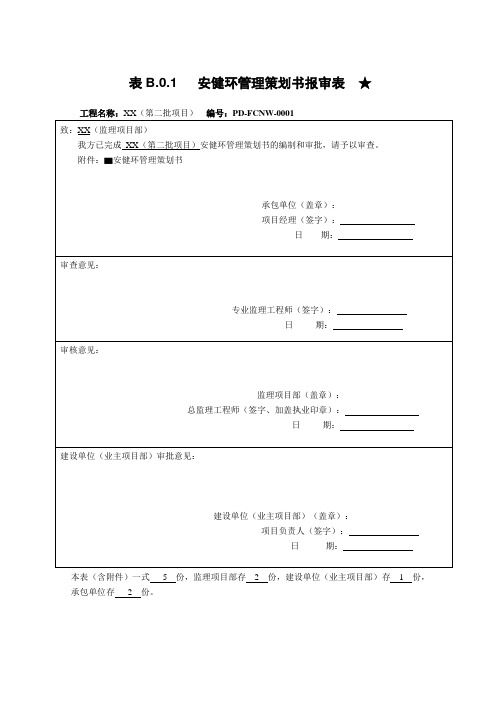 9.安健环管理策划报审方案(电力工程)