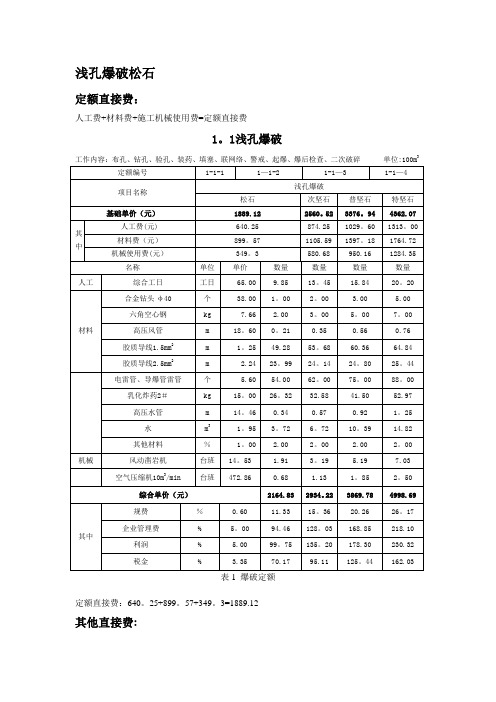 爆破工程费