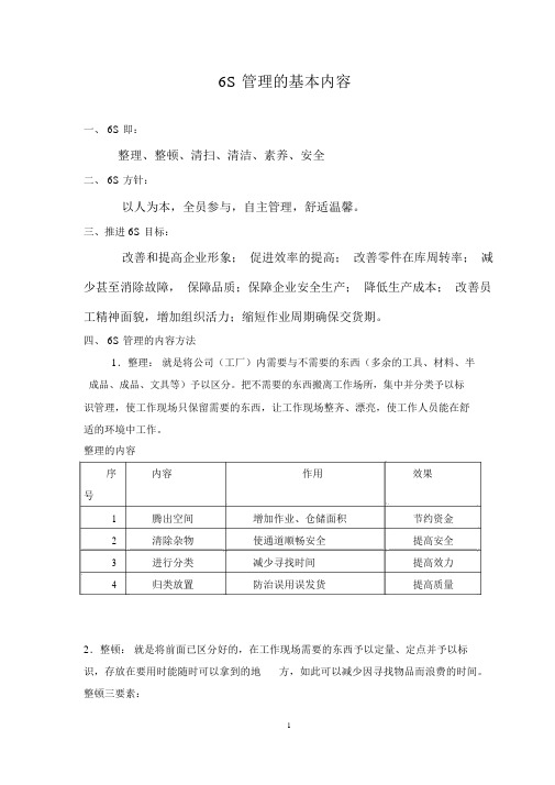 6S管理主要内容