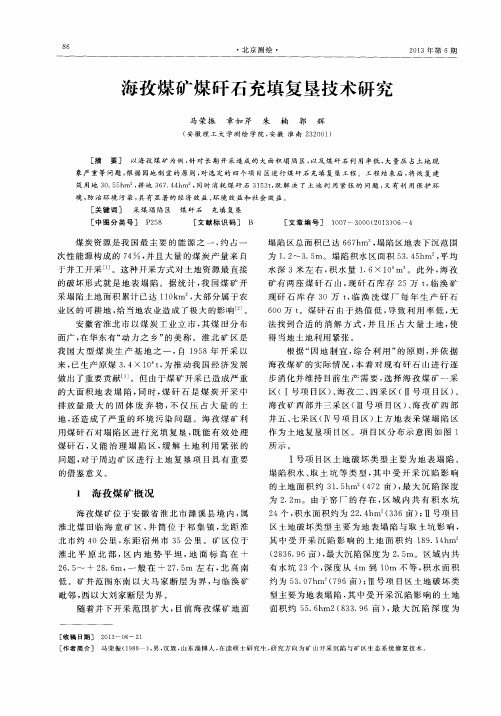 海孜煤矿煤矸石充填复垦技术研究