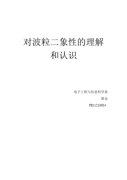 对波粒二象性的理解和认识-光学小论文