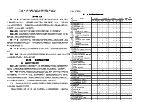 乌鲁木齐市城市规划管理技术规定