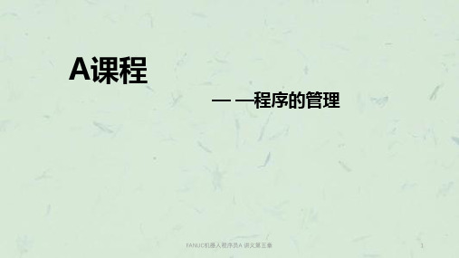 FANUC机器人程序员A 讲义第五章课件
