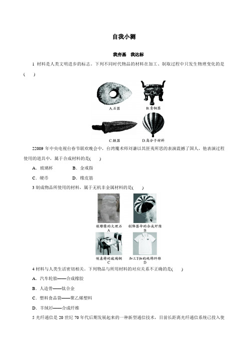 鲁教版化学九年级：化学与材料研制 自测练习