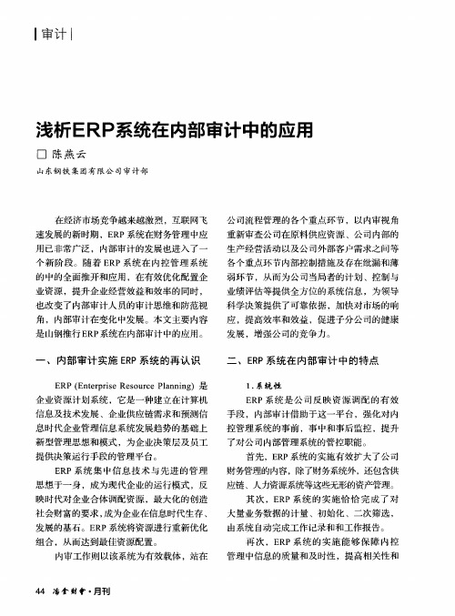 浅析ERP系统在内部审计中的应用