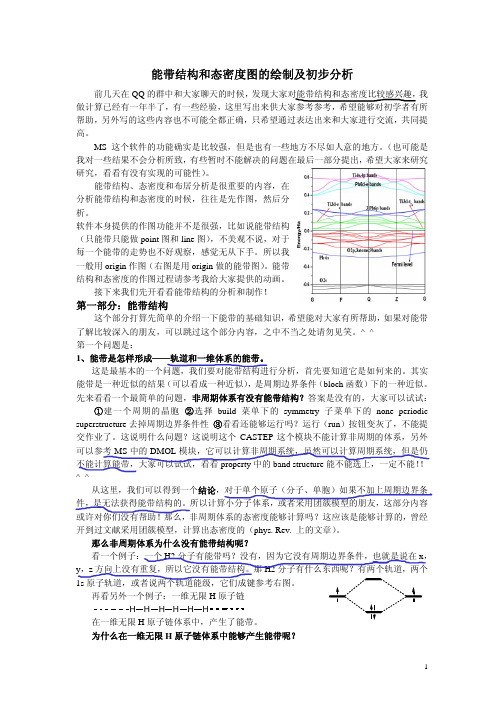 [理学]能带和态密度图的绘制及初步分析