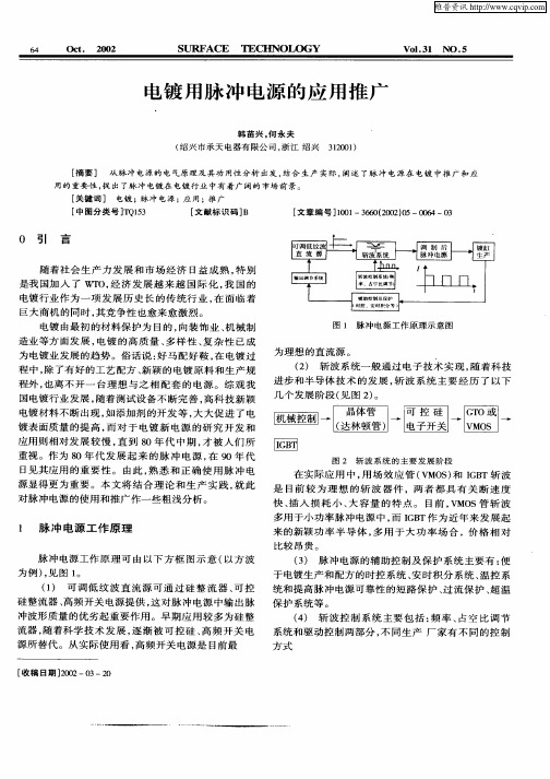 电镀用脉冲电源的应用推广