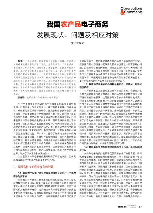 我国农产品电子商务发展现状、问题及相应对策