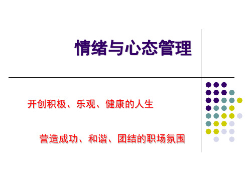 情绪与心态管理培训教材(ppt 共63页)