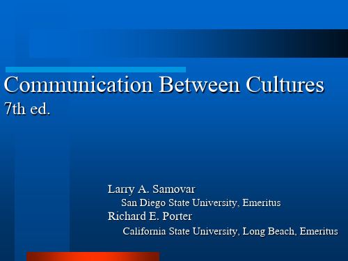 Communication Between Cultures (5th Ed.) Chapter 5