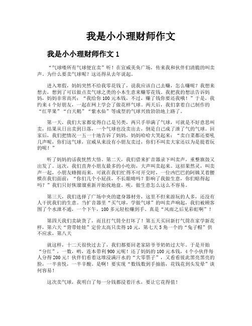 我是小小理财师作文