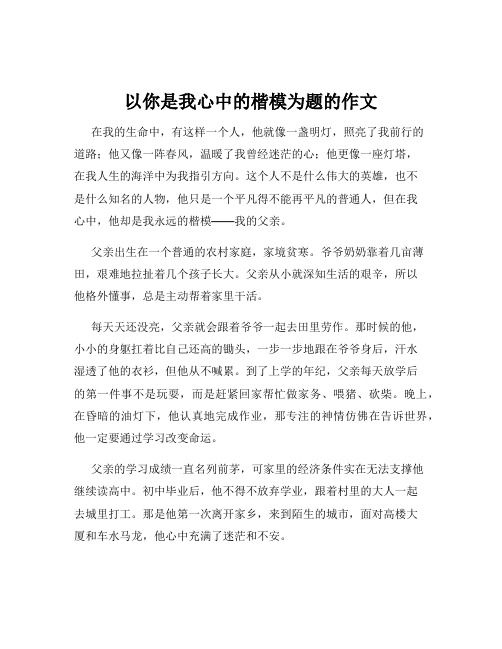 以你是我心中的楷模为题的作文