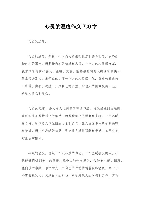 心灵的温度作文700字