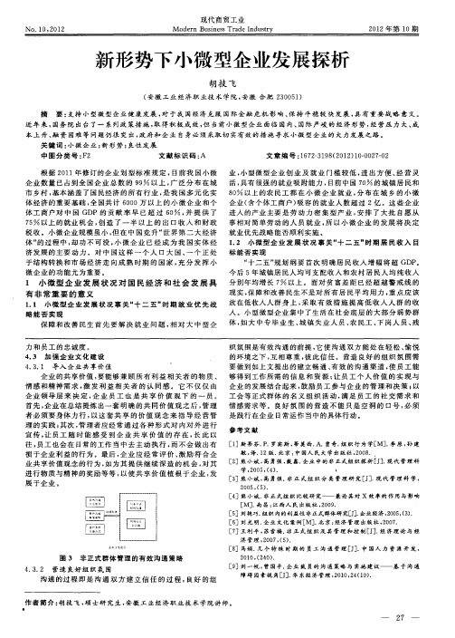 新形势下小微型企业发展探析