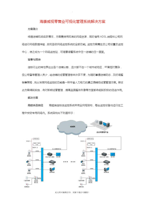 海康威视零售业可视化管理系统解决方案