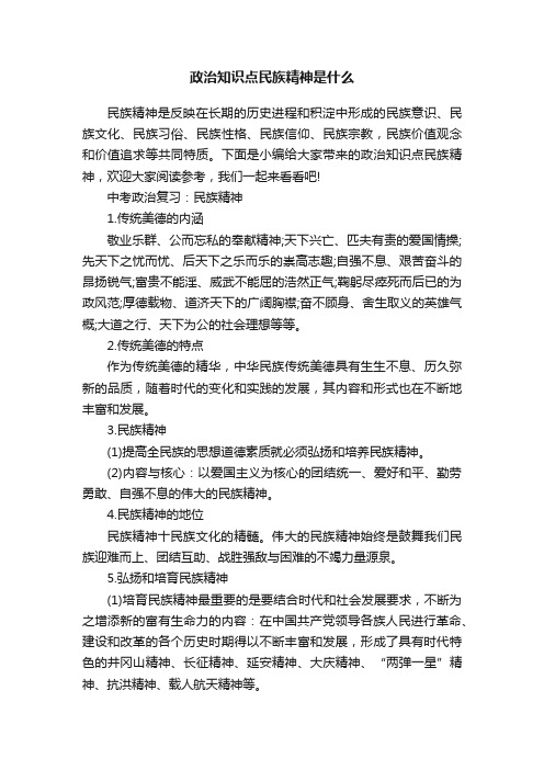 政治知识点民族精神是什么