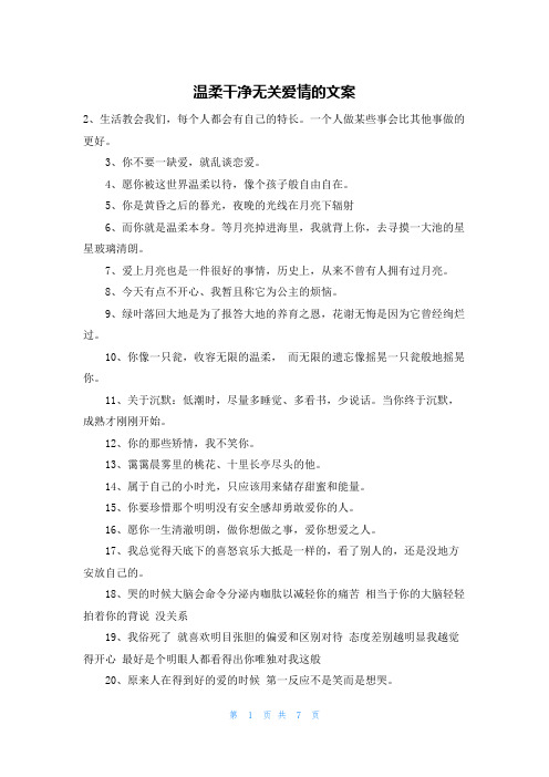 温柔干净无关爱情的文案