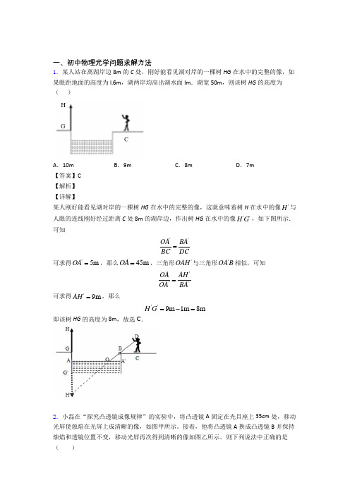 备战中考物理压轴题之光学问题求解方法(备战中考题型整理,突破提升)附详细答案