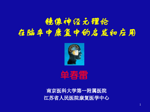 镜像神经元理论在脑卒中康复中的启发和应用PPT课件