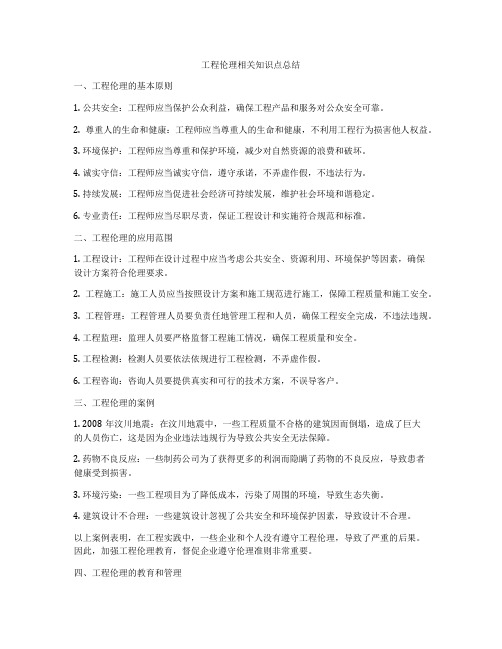 工程伦理相关知识点总结