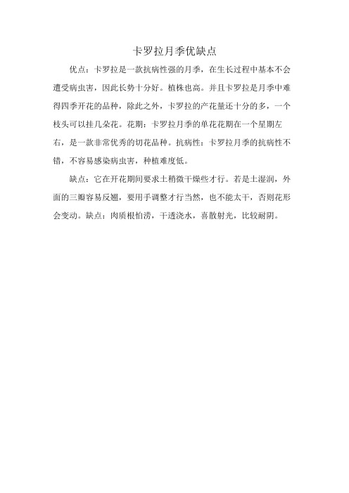 卡罗拉月季优缺点