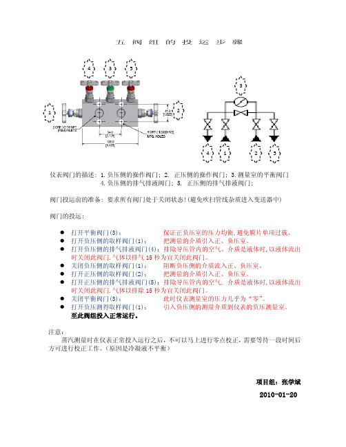 五 阀 组 的 投 运 步 骤