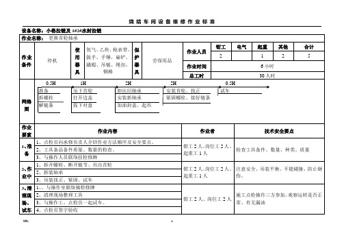 烧结设备维修作业标准