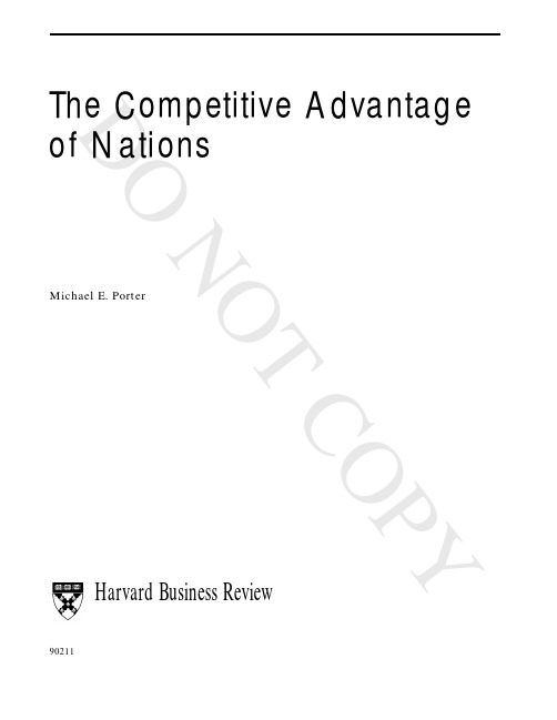 The Competitive Advantage of Nations