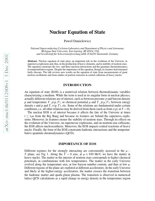 Nuclear Equation of State