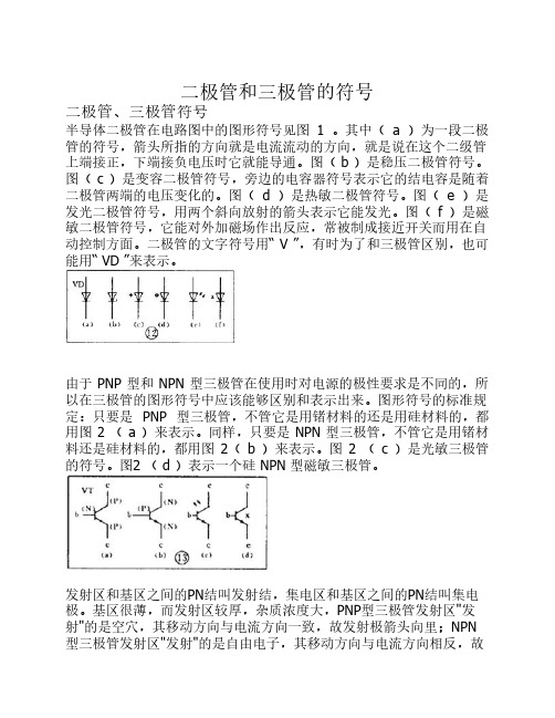 二极管和三极管的符号