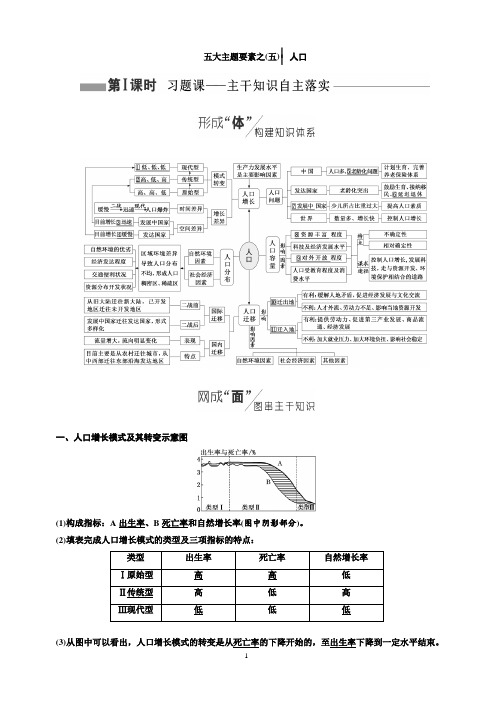 2019版高考地理通用版二轮复习讲义：第一部分 五大主题要素之(五) 人口(含解析)