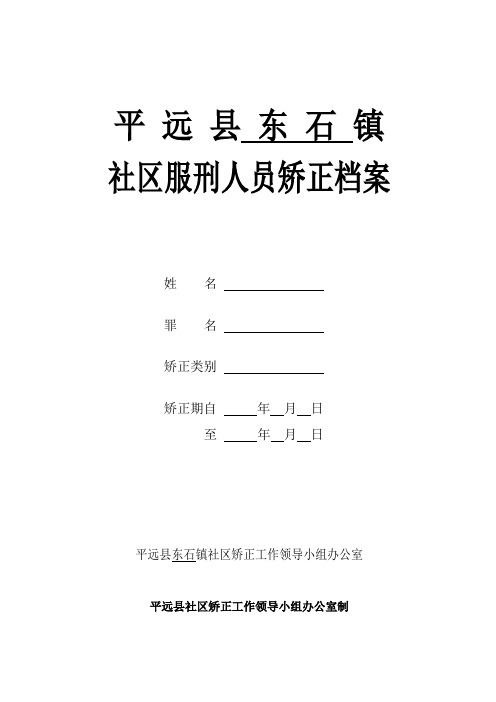 平远县社区矫正对象个人档案空白表(最新2013)