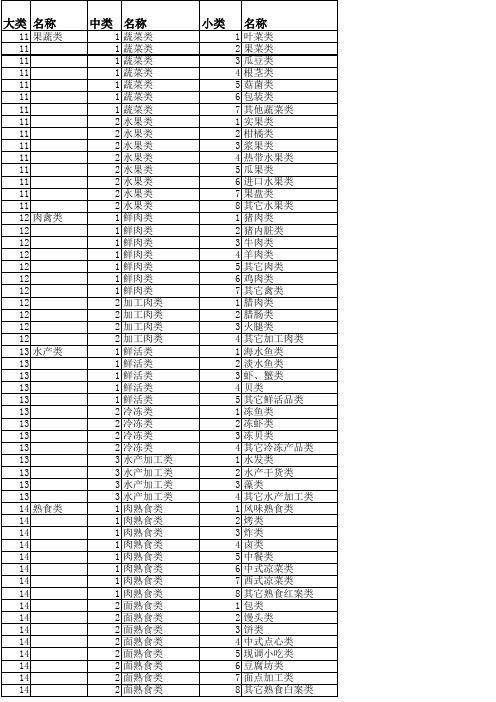 大中小类别