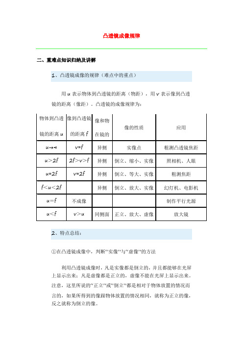 凸透镜成像规律