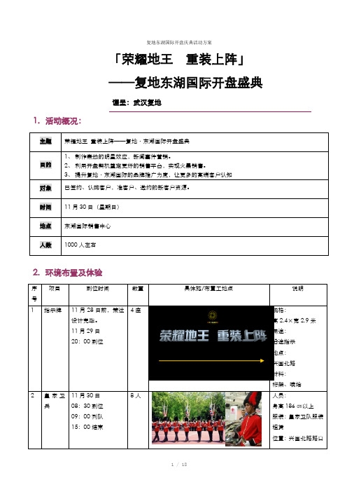 复地东湖国际开盘庆典活动方案