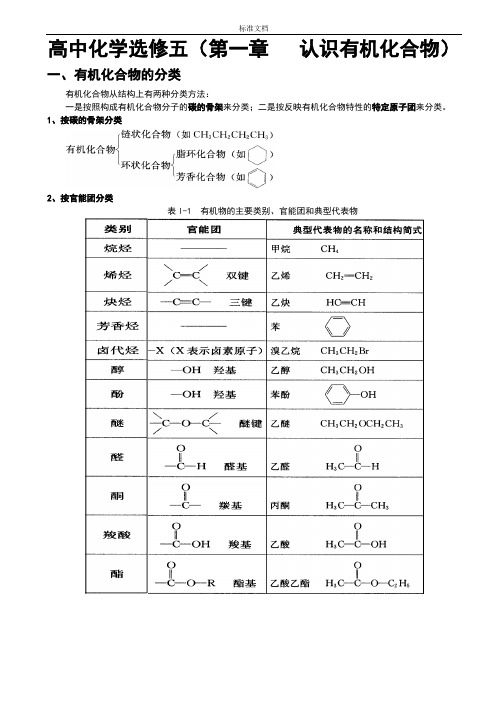 人教版高中化学选修5全册知识点