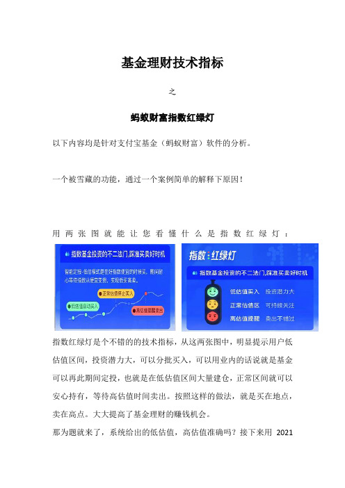 基金理财技术指标之蚂蚁财富指数红绿灯