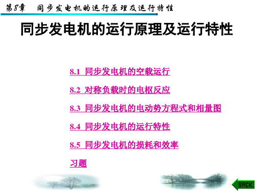 同步发电机的运行原理及运行特性