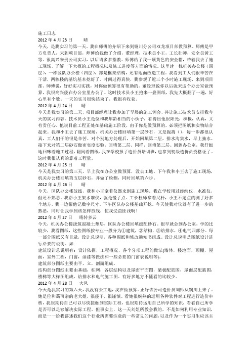 办公大楼施工日志2019